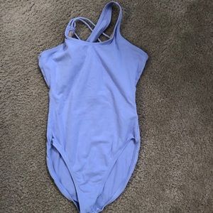 Periwinkle cross back ballet leotard
